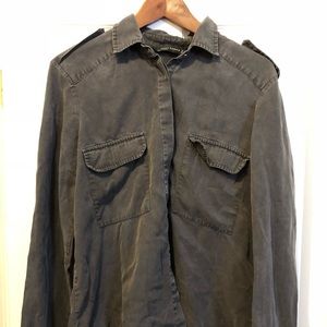 ZARA grey oversized military style blouse
